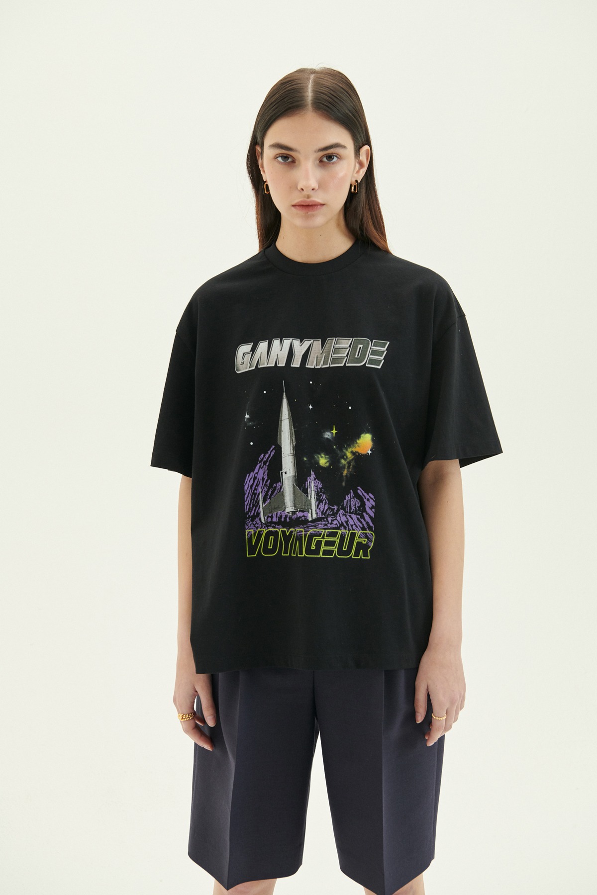 Ganymede Print Jersey T-shirt Black
